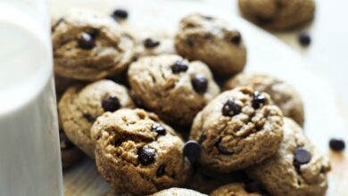 Homemade vegan chocolate chip cookies