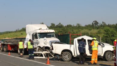 The truck involved in the accident. > Photos: Bongekile Khumalo