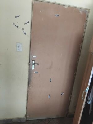 The inside of Cllr Mandla Siboza’s garage that was shot at.