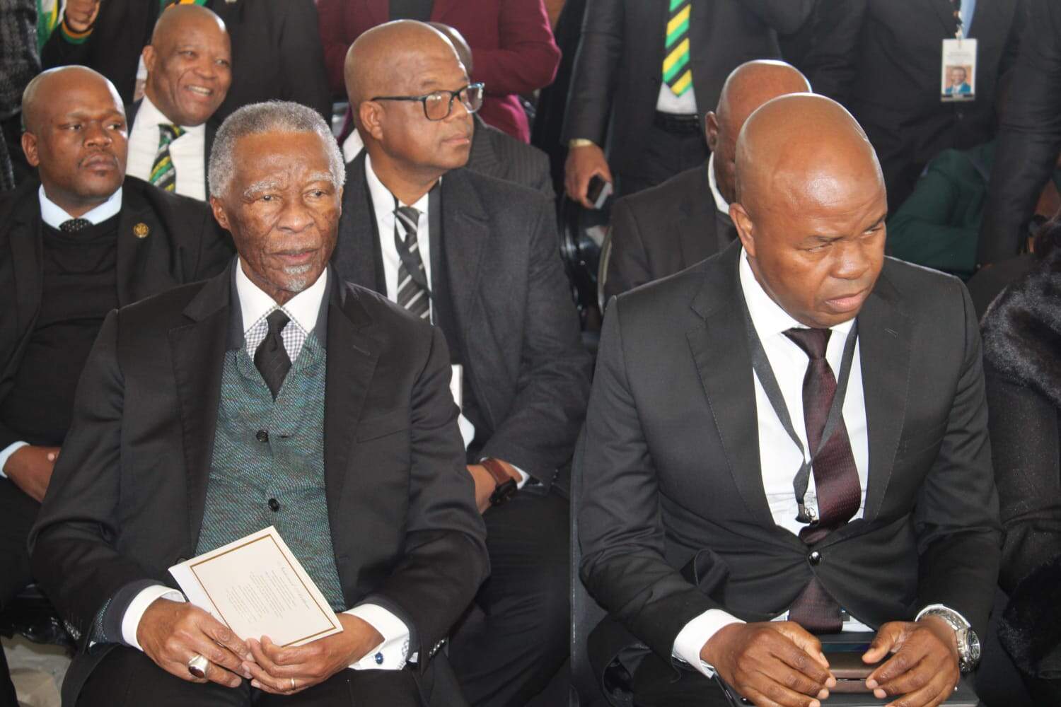 The former president of South Africa, Thabo Mbeki, and the premier of Mpumalanga, Mandla Ndlovu.