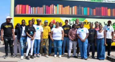 The donation drive team. Photo supplied/BookHive.