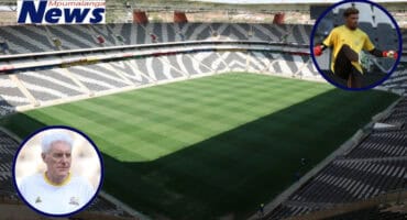 Mbombela Stadium. Insets: Bafana Bafana head coach Hugo Broos and captain Ronwen Williams. > Photos: Blake Linder