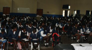 Cyril Clarke Secondary Schools matric learners sign their pledge. > Photo: Beatrice Shongwe