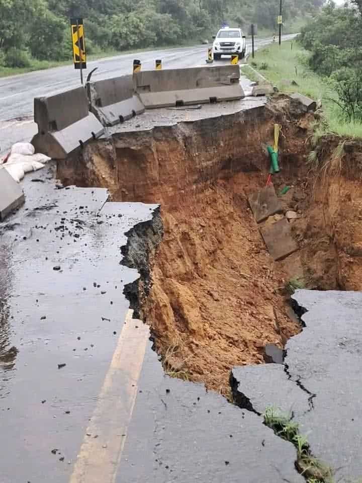 Part of the R40 that was damaged by the heavy rains. > Photo: Supplied