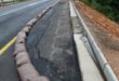 A section of the R40 that was recently repaired is once again damaged. > Photos: Tumelo Waga Dibakwane