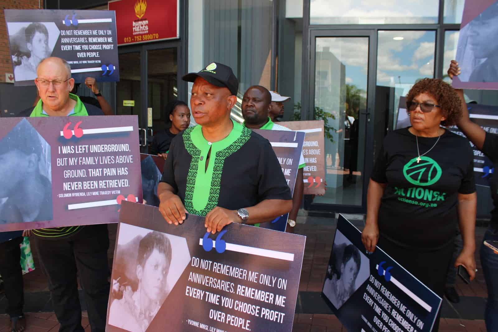 Athol Trollip, Herman Mashaba, Dr Mbahare Kekana, and Thoko Mashiane at the SAHRC in Mbombela. Photos: Riot Hlasthwayo