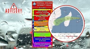 Gezani could intensify in the Mozambique Channel. Photos: SWAICSA and Zoom Earth satellite imagery