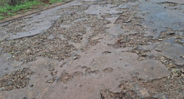 A pothole-riddled street in Sabie. > Photos: Supplied