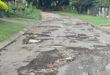 A badly damaged Sabie road that needs to be rebuilt.