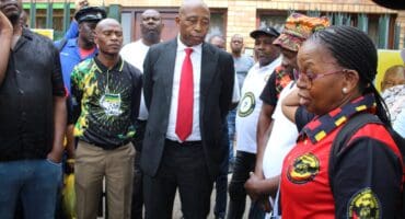 MEC Speed Mashilo addresses CoM workers. > Photo: Tumelo Waga Dibakwane