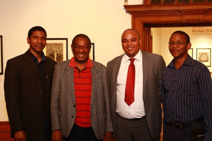 Mduduzi Xakaza, Director of Durban Art Gallery, Paul Sibisi - artist, Guy Redman, Deputy Head Park Recreation and Culture and Dumi Gininaza.
