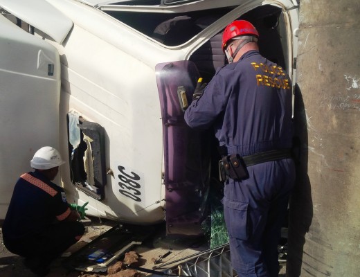 Rescuers had to use the jaws of life to free the entrapped driver.