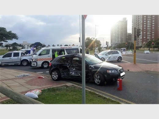 The collision at the intersection of Sandile Thusi and Sylvester Ntuli Roads on Friday.