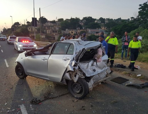 One of the vehicles in this morning's crash on the M25.