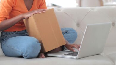 post, laptop, parcel,