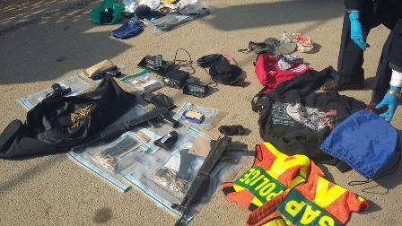 Items that were recovered from the suspects. Photo:Facebook/Saps Official Page