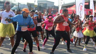 While other community members pounded the streets during the fun run, some found solace in aerobics.