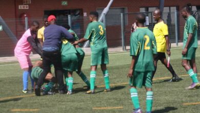 Two Alex Arsenal City FC teammates have a go at each other