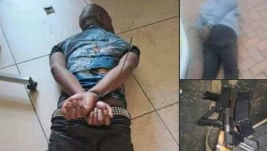The two suspects were arrested for the robbery of a jewellery store at a mall in Ekurhuleni. Photo: Supplied