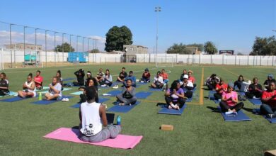 Women do yoga workouts to be calm and relax their work stresses away. Photo: Alulutho Siboma