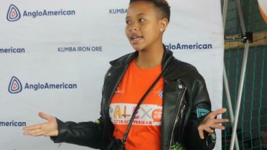 Gcina Twala of the Alex Literacy Programme speaks at the launch. Photo: Sipho Siso