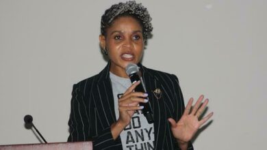 City of Johannesburg, Speaker Colleen Makhubela delivers the keynote address at the We Love Alexandra Community Makeover Project meeting. Photo: Sipho Siso