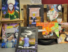 One of the Alexandra High School Grade 12s visual arts exhibitions at the Annual Sibandla Theatre Festival.