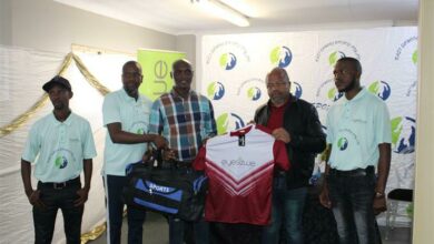 The Minerva High soccer kit is showcased at the tournament launch. Photo: Xoliswa Zakwe