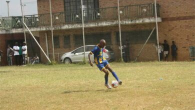 Leading league goal scorer Njabulo Shabalala of United Stars shows his skills on the ball during the Akeric match. Photo: Sipho Siso