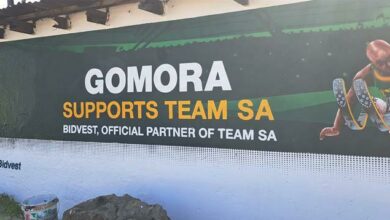 Mural painted by Nabil Batenga and his team on London Road in Alexandra calls for the community to support team SA at Paris Summer Games.