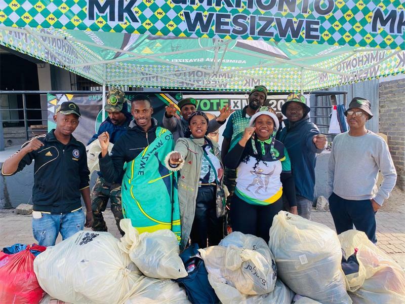 The MKYL Zonal Task Team with items collected during the charity drive in Alexandra for flood victims in KZN and Eastern Cape.