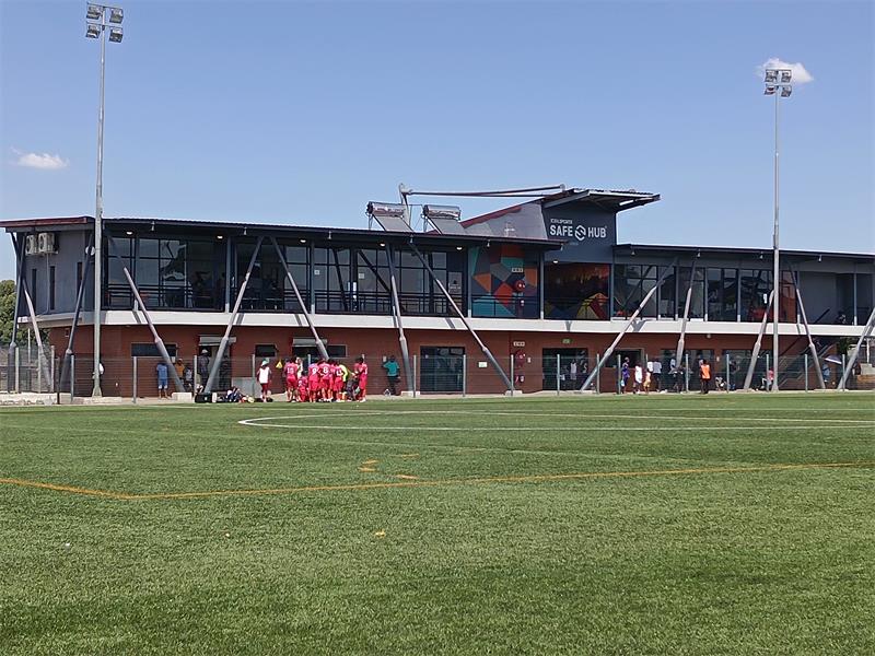 Soccer fans visiting Safe Hub in Alexandra often find themselves with nowhere to sit and enjoy their community’s favourite sport.
