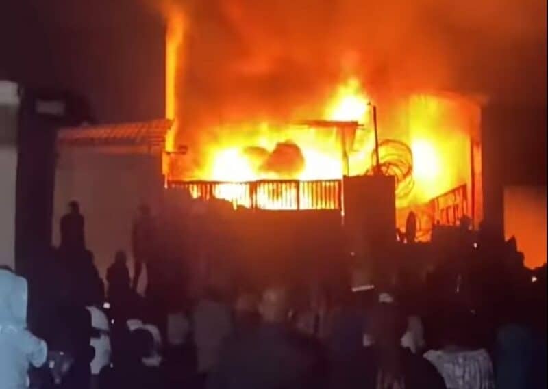 Emergency services responded to a large fire in Marlboro on Friday night, where residents evacuated after the blaze spread from informal dwellings to a nearby recycling site.