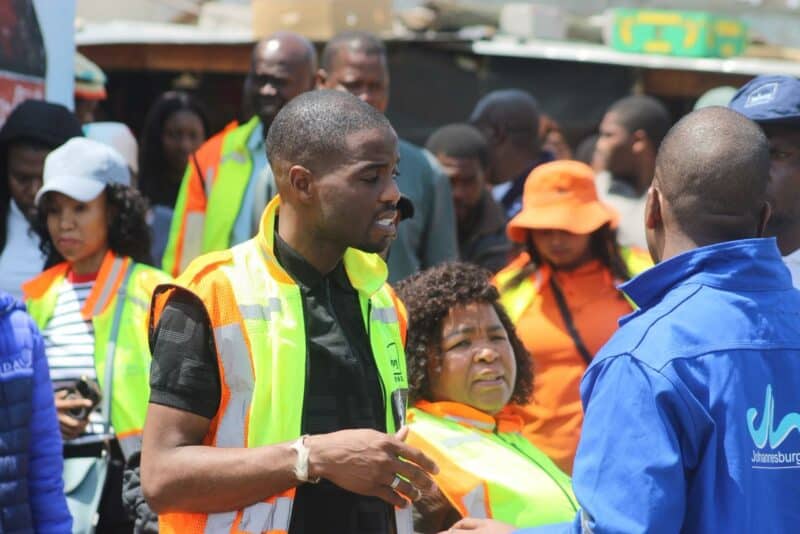 Acting mayor, councillor Mlungisi Mabasa leads the city’s high-impact service delivery blitz in Wynberg on October 21, 2025. Photo: Itumeleng Maloka