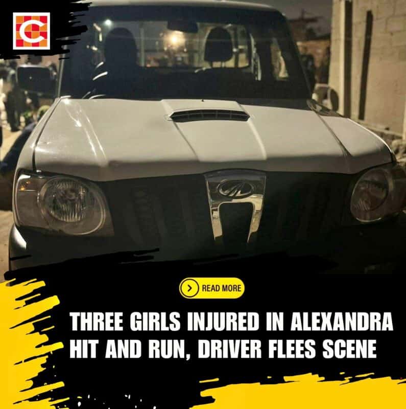 A hit and run incident in Alexandra left three teenage girls injured on Saturday after a white bakkie allegedly veered onto the sidewalk while trying to overtake another vehicle.