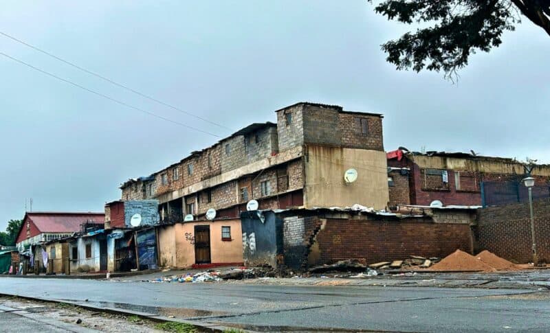 The old council building in Wynberg has become a precarious home for 600 residents, flagged as unsafe and at risk of crumbling anytime.