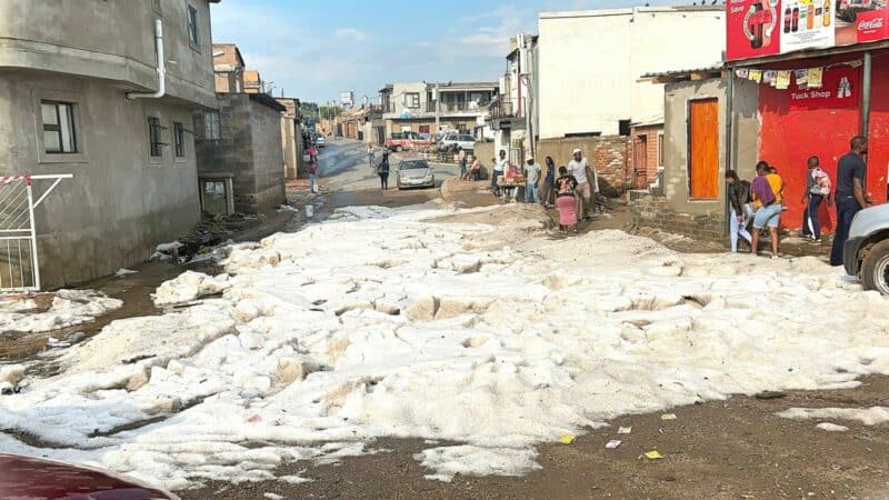 Heavy rainfall left Madopi Road, near Alex Mall, impassable on Tuesday, flooding nearby homes and shops.