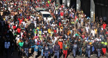 Scores of protesters take it to the streets to march against illegal immigration in Alexandra on June 30, 2026. Photo: Itumeleng Maloka