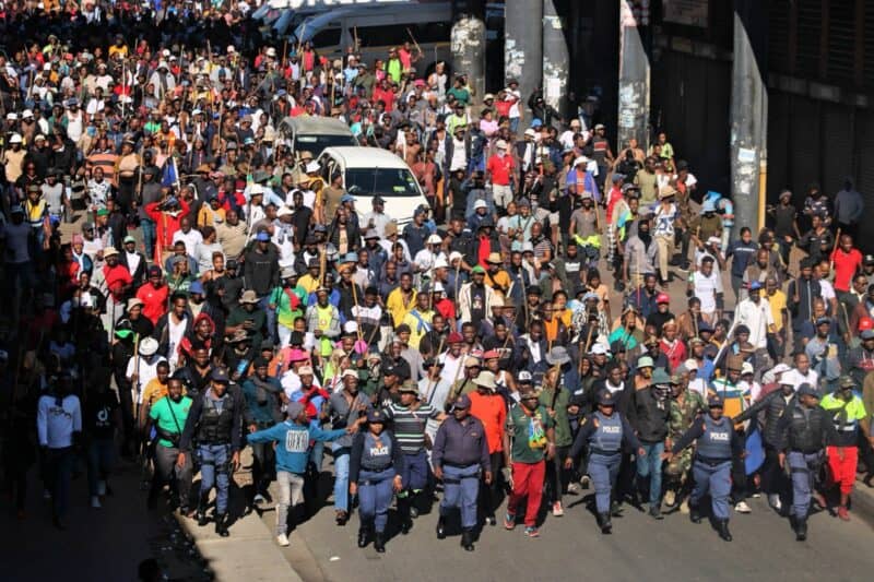 WATCH: Protesters near Pan Africa Shopping Centre in Alexandra say they are demanding stronger government action on undocumented immigration, while organisers insist the demonstration will remain peaceful.