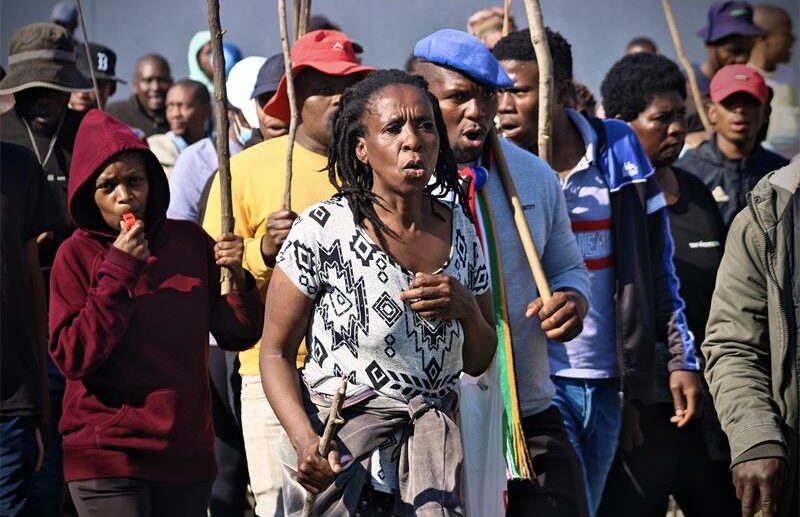 Residents lead march to voice their concerns about illegal immigration in Alexandra on June 16, 2026. Photo: Itumeleng Maloka