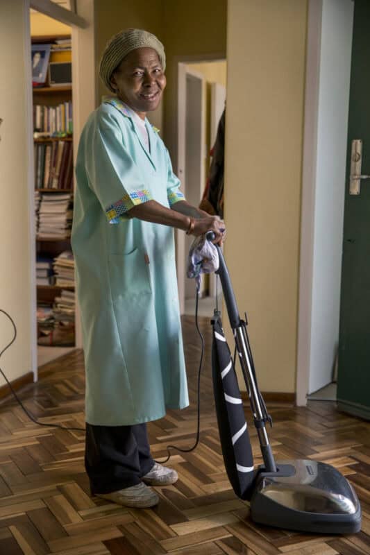 Anna Nkobele, who belongs to a community organisation called Domestic Watch, carries out her duties in her employer's home. Photo: Supplied