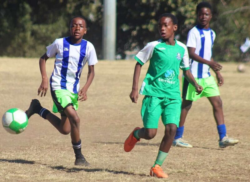 LRC FC player Thonifho Mavungu rushes to close in on Silver Hawks player Quinton Booi during their clash at the Altrec Sports Centre in Alexandra on July 5, 2026. Photo: Itumeleng Maloka