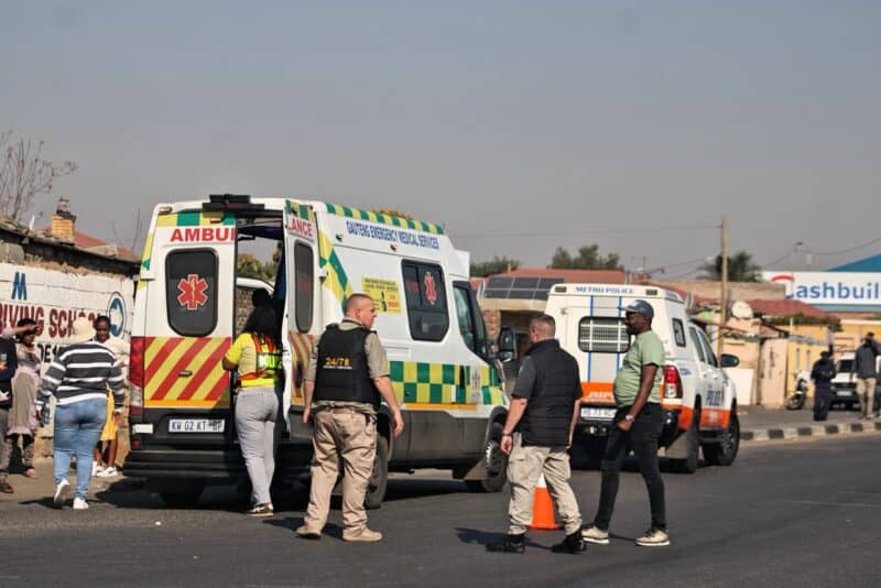 Two suspects have been shot and apprehended following an alleged attempted hijacking at the corner of Florence Mophosho and Pretoria Main roads, while two other suspects are on the run.