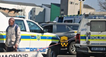 Police vehicles block Florence Mophosho Road following the alleged hijacking incident along the Pretoria Main Road on July 7, 2026. Photo: Itumeleng Maloka