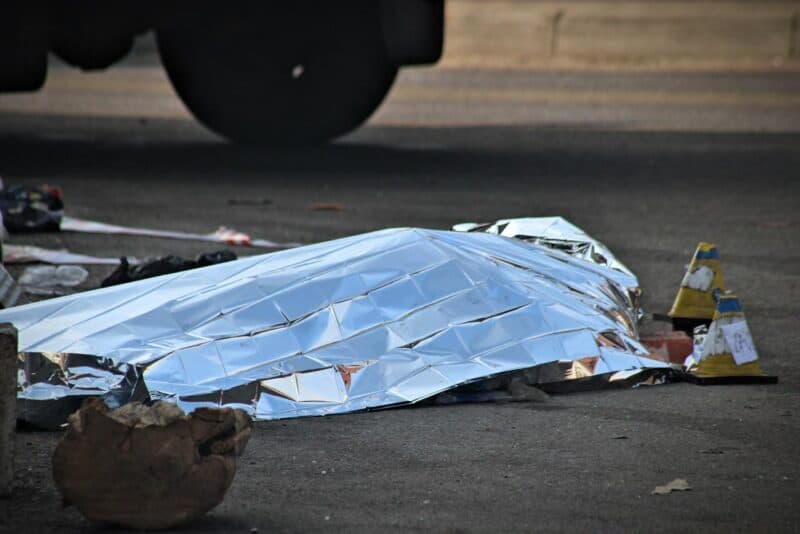A 38-year-old man who was fatally shot on July 12, lies at the intersection of 4th Avenue and Alfred Nzo Street in Alexandra on July 13, 2026. Photo: Itumeleng Maloka