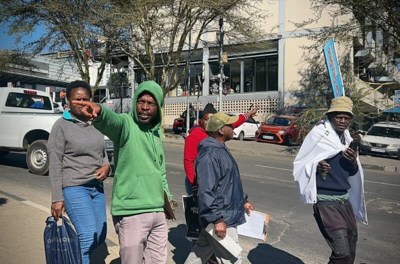 Alexandra job seekers knock on Sandton doors for employment opportunities on July 28, 2026.
