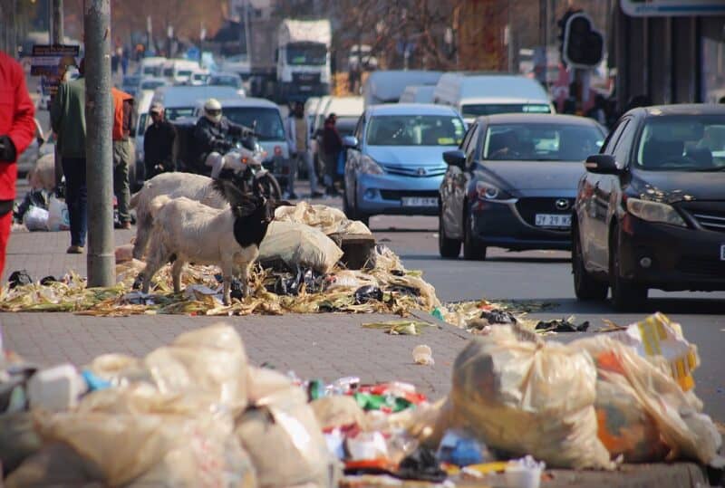 The busy Watt Avenue at Pan Africa Shopping Centre has also been affected by waste collection disruptions in Alexandra on July 29, 2026. Photo: Itumeleng Maloka