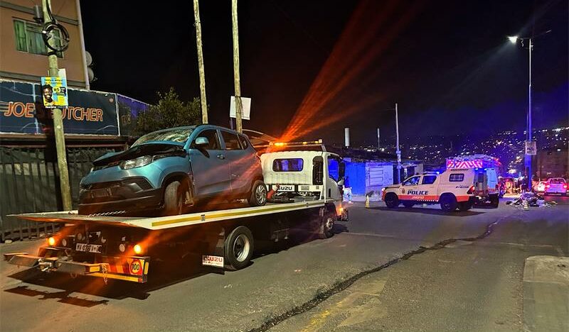 A father's hope was shattered when his toddler was thrown from a window during a horrific crash in Alexandra. A pregnant young woman also suffered head injuries.