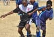 Alec Mailola who plays for Alec Black Poison pushes the ball forward during their clash with Amavulavala FC at Altrec Sports Complex in Alexandra on August 2, 2026.
