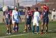 Blue Birds and Mito Stars players wait inside the Blue Birds’ penalty area as a Mito Stars player prepares to take a corner kick during their clash at the Alex Safe Hub on August 15, 2026.